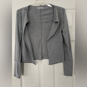 We The Free Free People Heather Gray Open-Front Cardigan medium